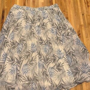 A New Day Blue and Gray Patterned Pleated Skirt XL